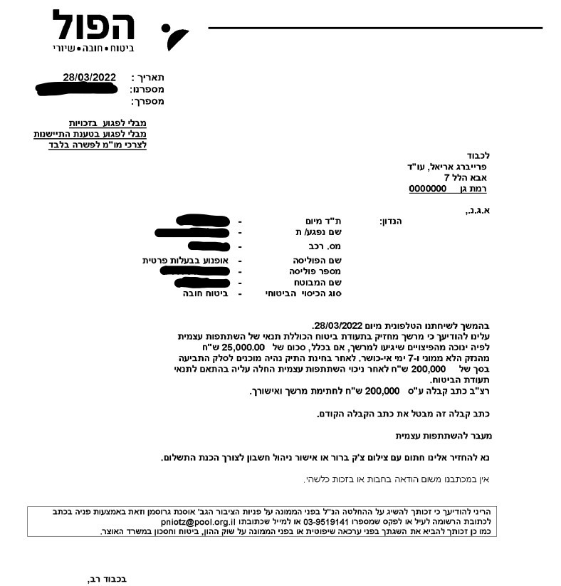 פיצויים בסך 200,000 ש